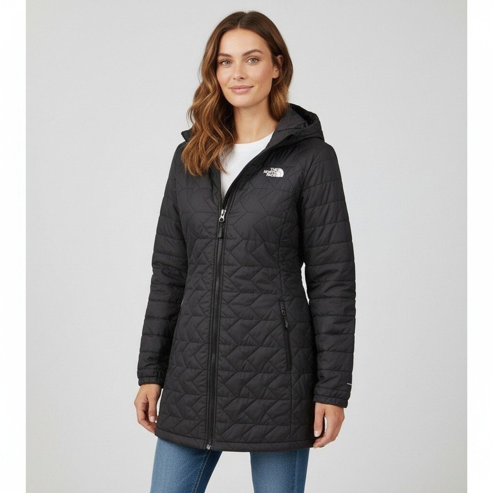 The North Face Womens Tamburello Parka Hooded Quilted Insulated Jacket Black M